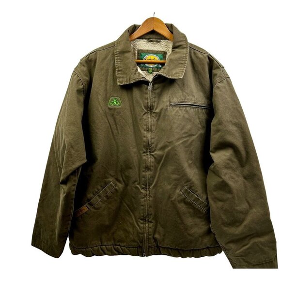 Cabelas Jacket Men 2XLarge Brown Sherpa Lined Cotton Collar Full Zip Heavy Work - Picture 2 of 13